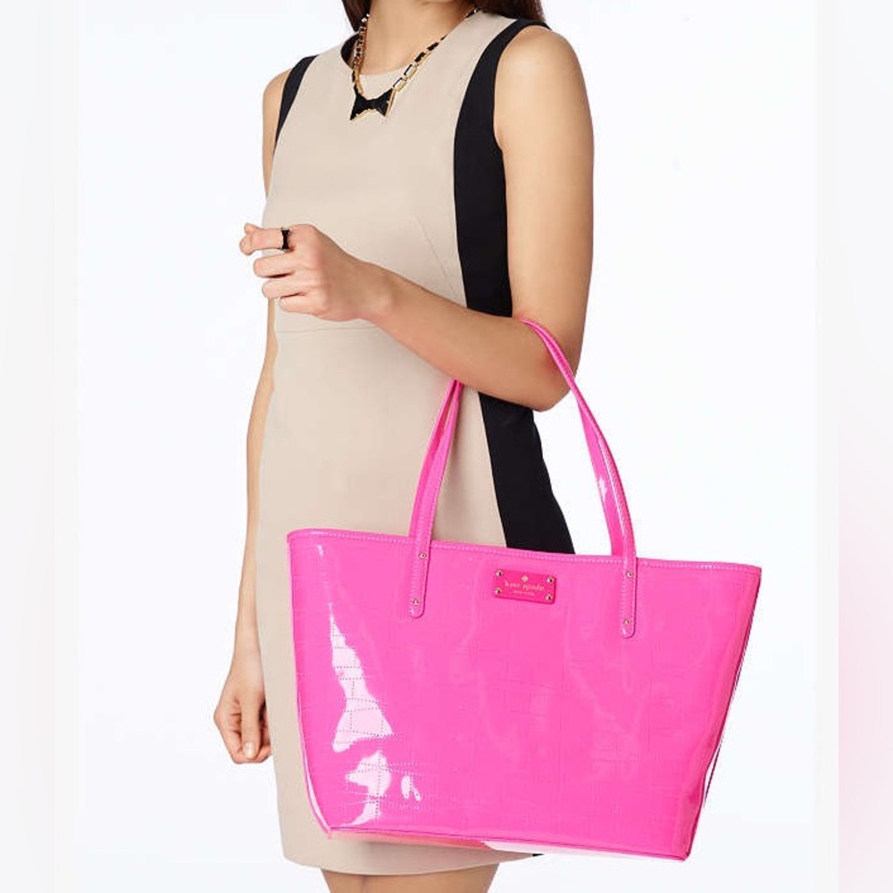 Kate Spade New York Molly Bikini Dot Large Women's Tote Bag - Neon Pink - Picture 2 of 16